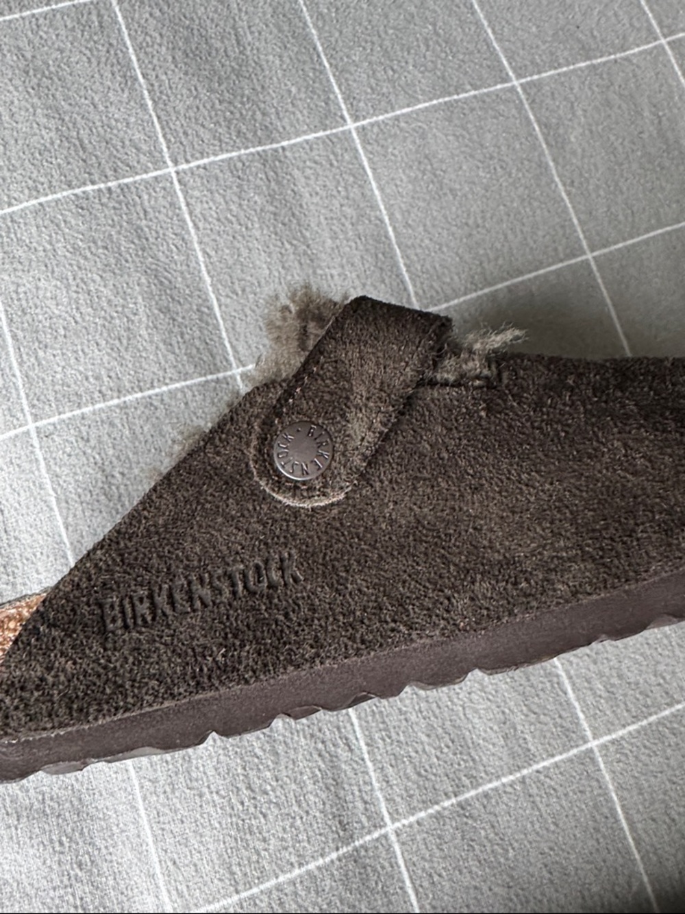 Birkenstock shearling Lined Brown Suede Boston Clogs - Picture 9 of 10